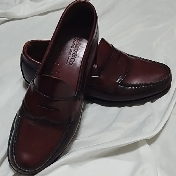 Bass Classic Weejun Burgundy Leather Penny Loafers, Men's 9D - Picture 1 of 5